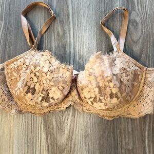 Lace Balconette Beige Bras 34-D - Like New